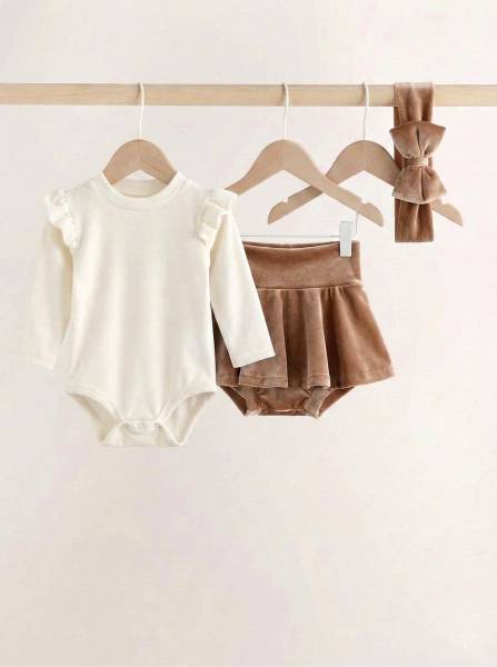 Κορμάκι Εκρού & caramel βελουτέ