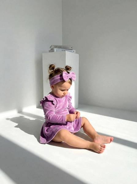 Κορμάκι Small hearts & caramel βελουτέ