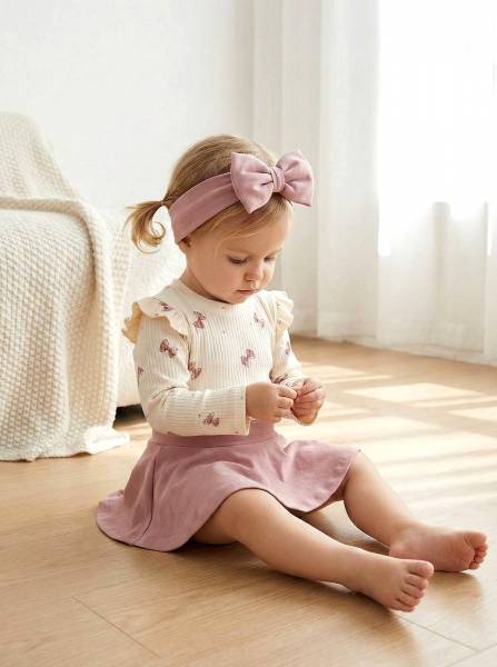 Κορμάκι Small hearts & nude skirt