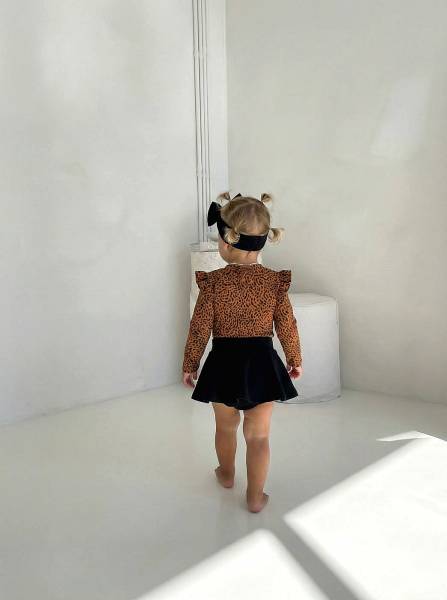 Κορμάκι μπέζ floral & μαύρο