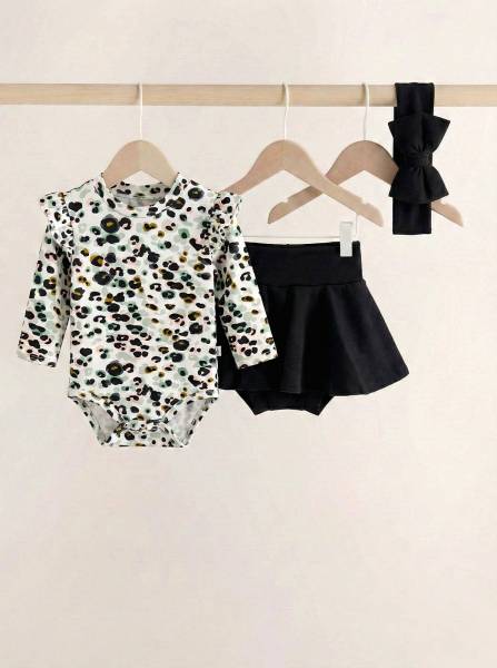 Κορμάκι Leopar dots & μαύρο