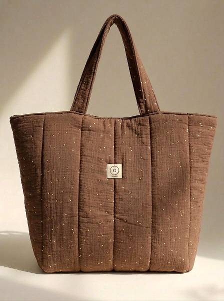 Τσάντα θαλάσσης Cacao gold dots