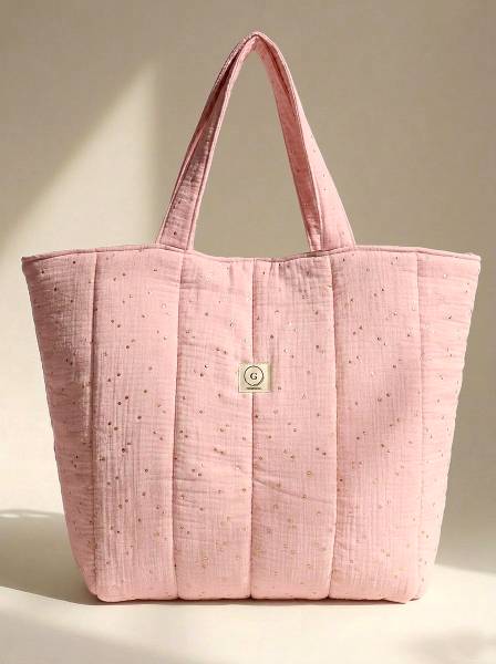 Τσάντα θαλάσσης Ροζ gold dots