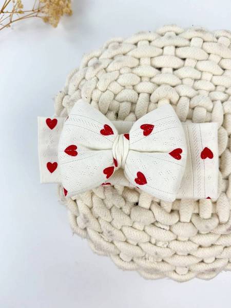 Κορδέλα red hearts βαμβακερή