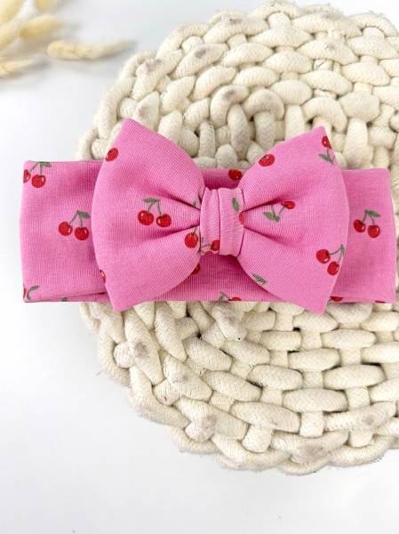 Κορδέλα Pink cherries βαμβακερή