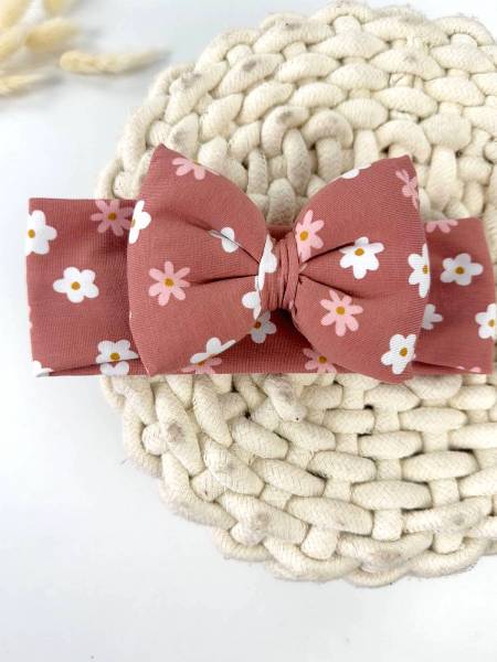 Κορδέλα Ροζ μαργαρίτες βαμβακερή