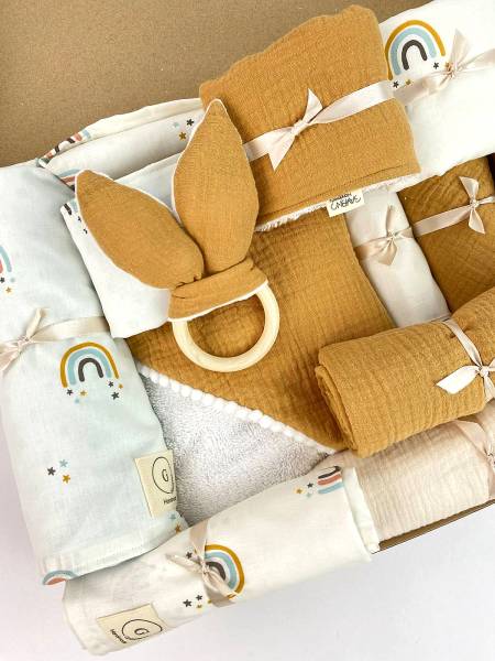 Newborn Red hearts & Ανθάκι muslin