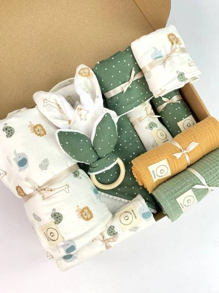 Newborn Set  Animals & Green dots