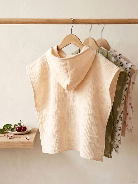 Poncho Cream muslin