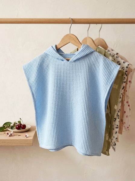 Poncho Baby blue πικέ