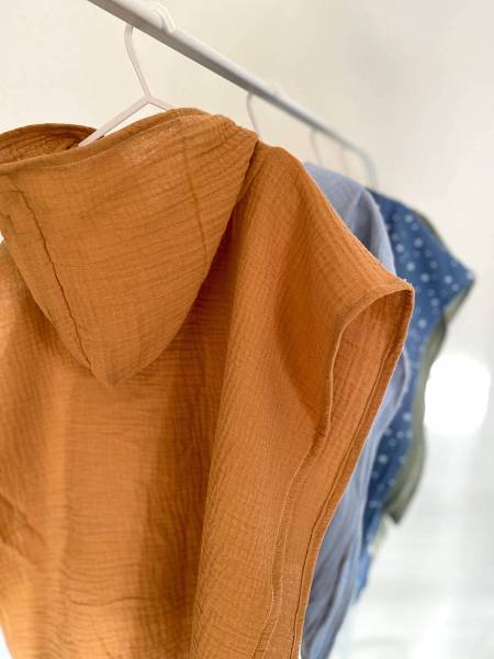 Poncho camel muslin