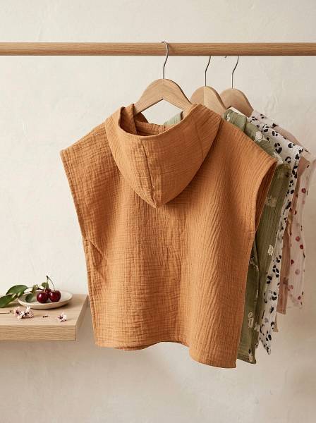 Poncho Camel muslin