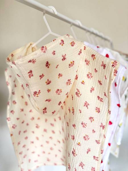 Poncho floral muslin