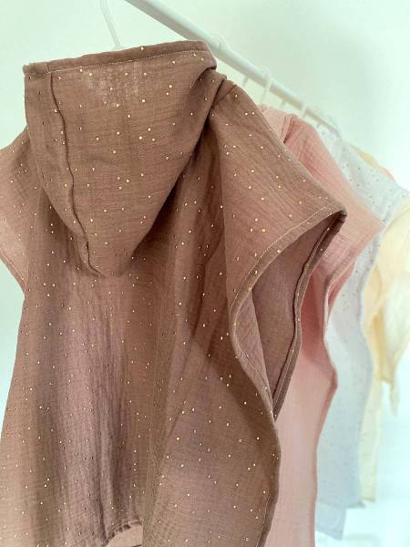 Poncho cacao dots muslin