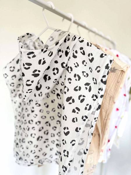 Poncho leopard muslin