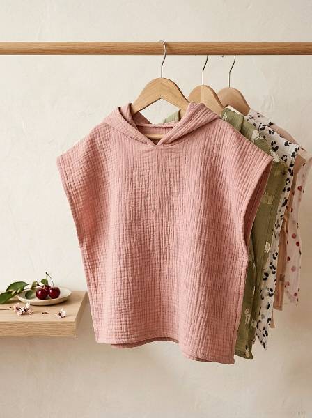 Poncho Old rose muslin