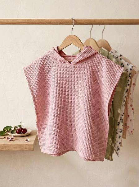 Poncho Old rose πικέ