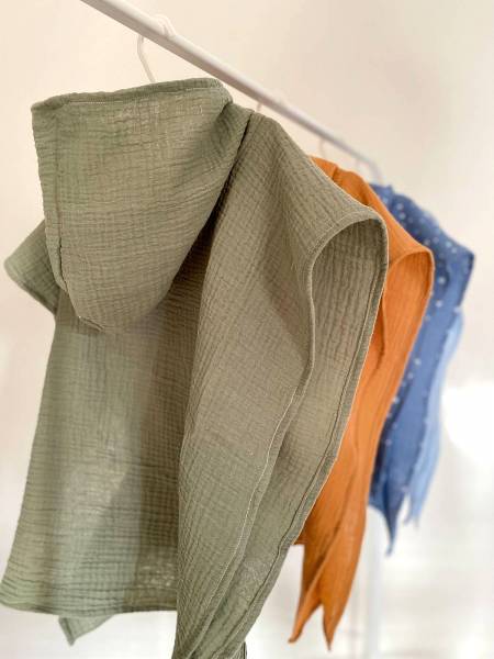 Poncho λαδί muslin