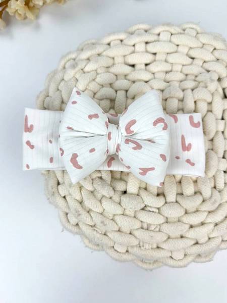 Κορδέλα ροζ leopar βαμβακερή