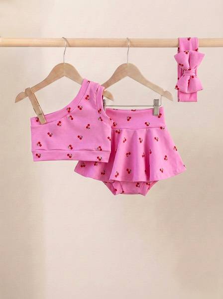 Crop top Pink cherries