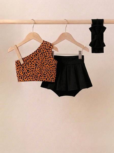 Crop top Καφέ leopar & μαύρο