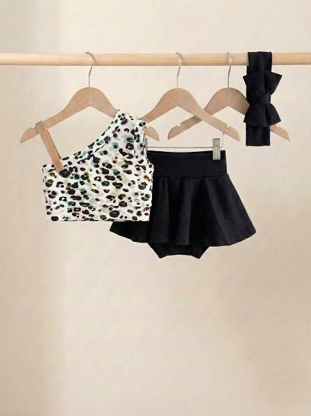 Crop top leopar dots & μαύρο