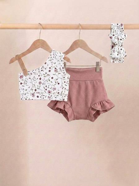 Crop top Little flowers & Nude