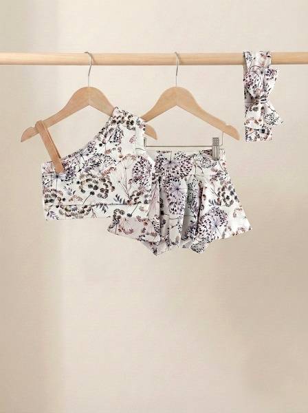 Crop top μωβ πικραλίδες