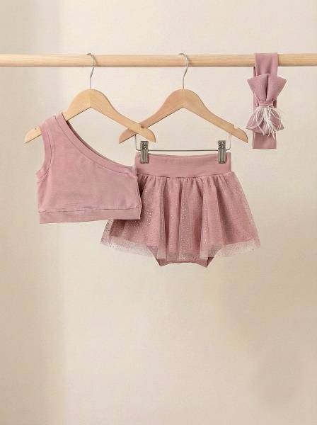 Crop top nude & shine skirt