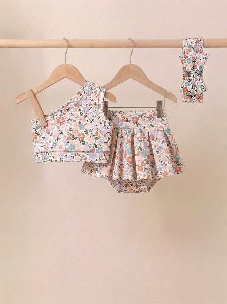 Crop top pastel floral