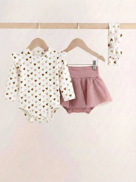 Κορμάκι Small hearts & shine nude skirt