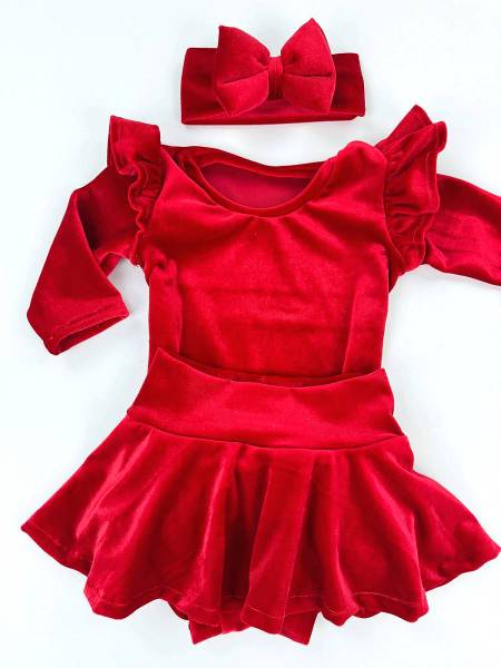 Set κόκκινο βελουτέ