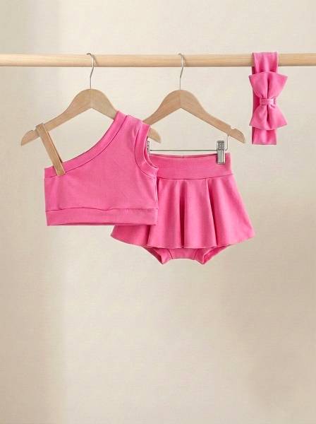 Crop top ροζ έντονο