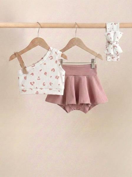 Crop top ροζ leopar & nude