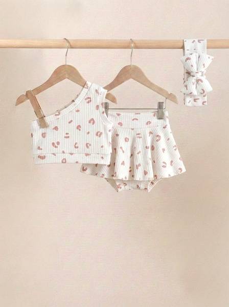 Crop top ροζ leopar