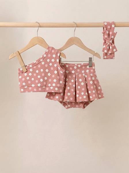 Crop top Ροζ μαργαρίτες