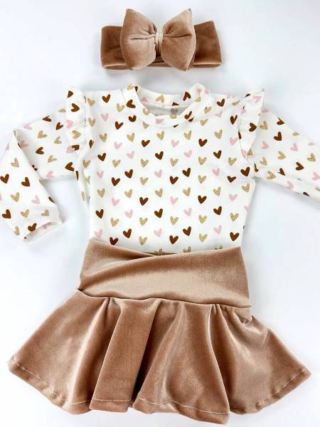 Set Small hearts & caramel βελουτέ