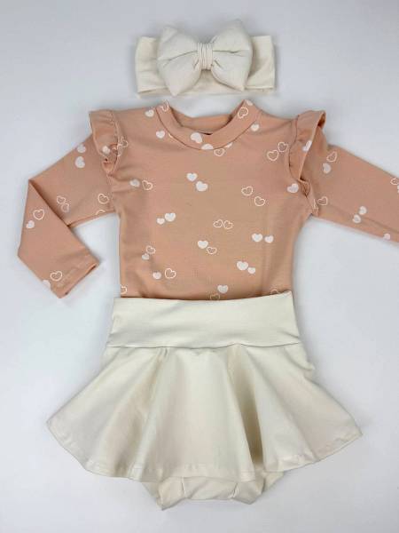 Set Σομόν καρδιές & εκρού