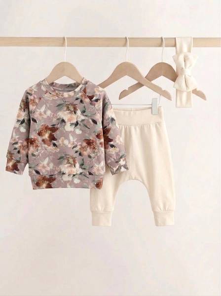 Sweatshirt Μπεζ floral & Εκρού