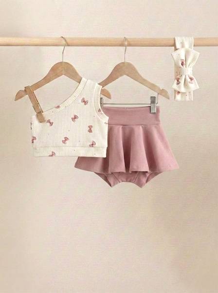 Crop top tiny bows & nude