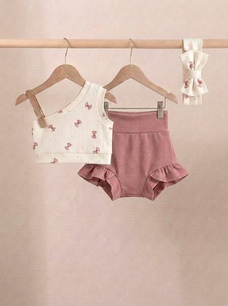Crop top tiny bows & nude