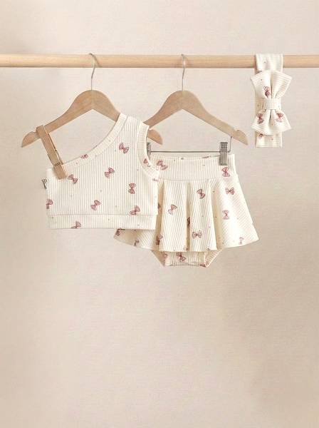 Crop top tiny bows