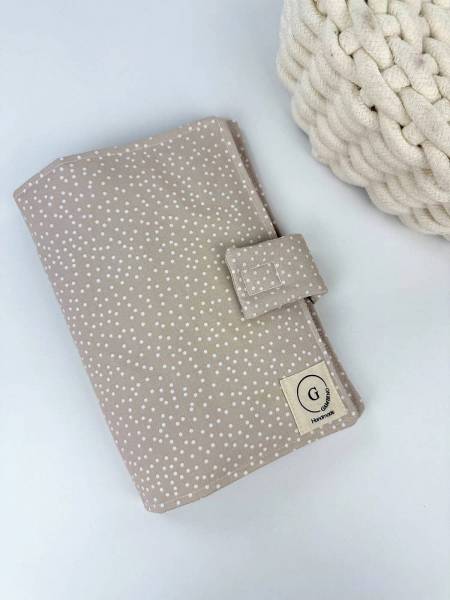 Θήκη βιβλιαρίου Beige dots