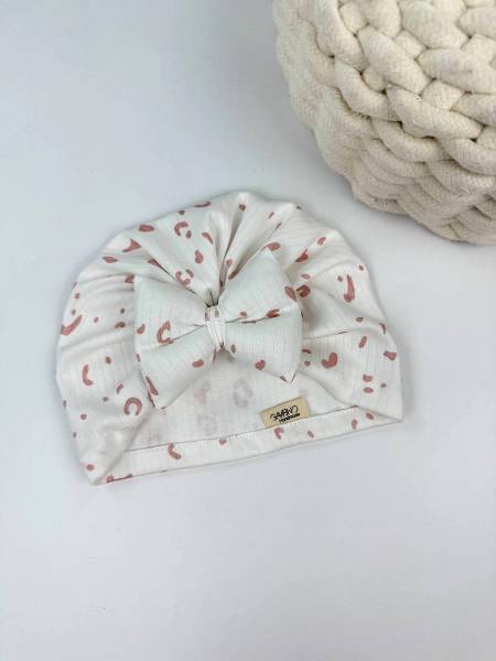 Τουρμπάνι Ροζ leopar βαμβακερό