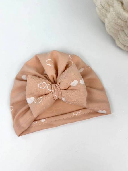 Τουρμπάνι Σομόν καρδιές βαμβακερό