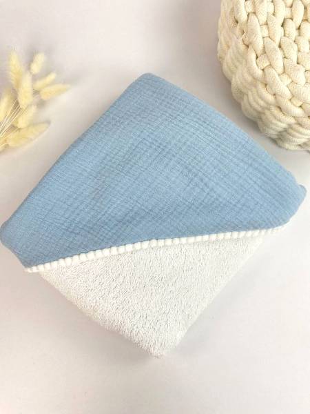 Μπουρνουζάκι κάπα Baby blue muslin