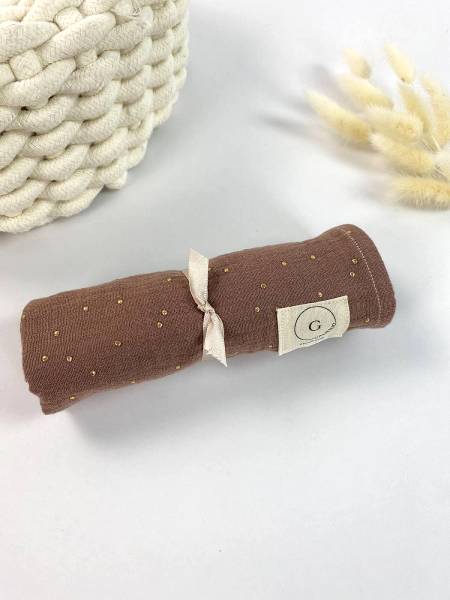 Κάλυμμα αλλαγής πάνας Cacao dots mouslin