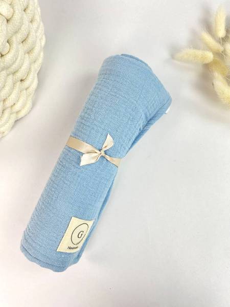 Κάλυμμα αλλαγής πάνας Baby blue muslin